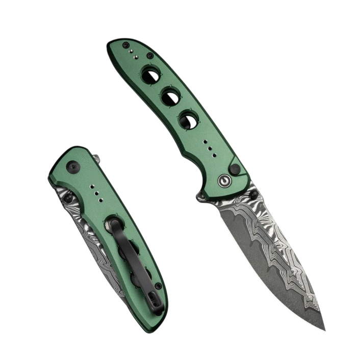 CIVIVI Hyperpulse Green Aluminum Handle Damascus Blade Model: C23087A-DS1 - Image 2