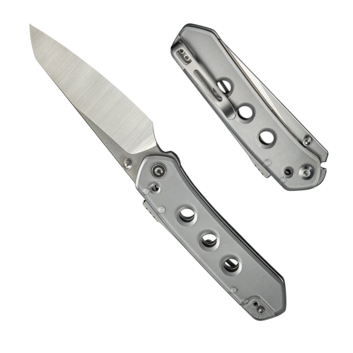CIVIVi Vision FG  Polished Clear Lexan Handle Satin Finished Nitro-V Blade, Stonewashed Flat Model: C22036-7 - Image 2