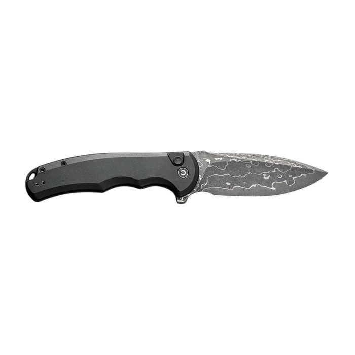 CIVIVI Button Lock Praxis Black Aluminum Handle Damascus Blade Model: C18026E-DS1 - Image 4