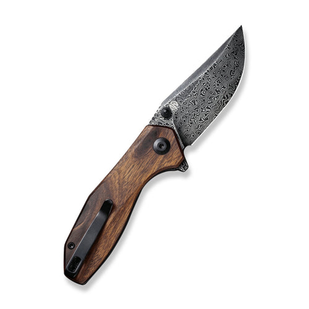 Civivi ODD 22 Cuibourtia Wood Handle Black Hand Rubbed Damascus Blade Model : C21032-DS1