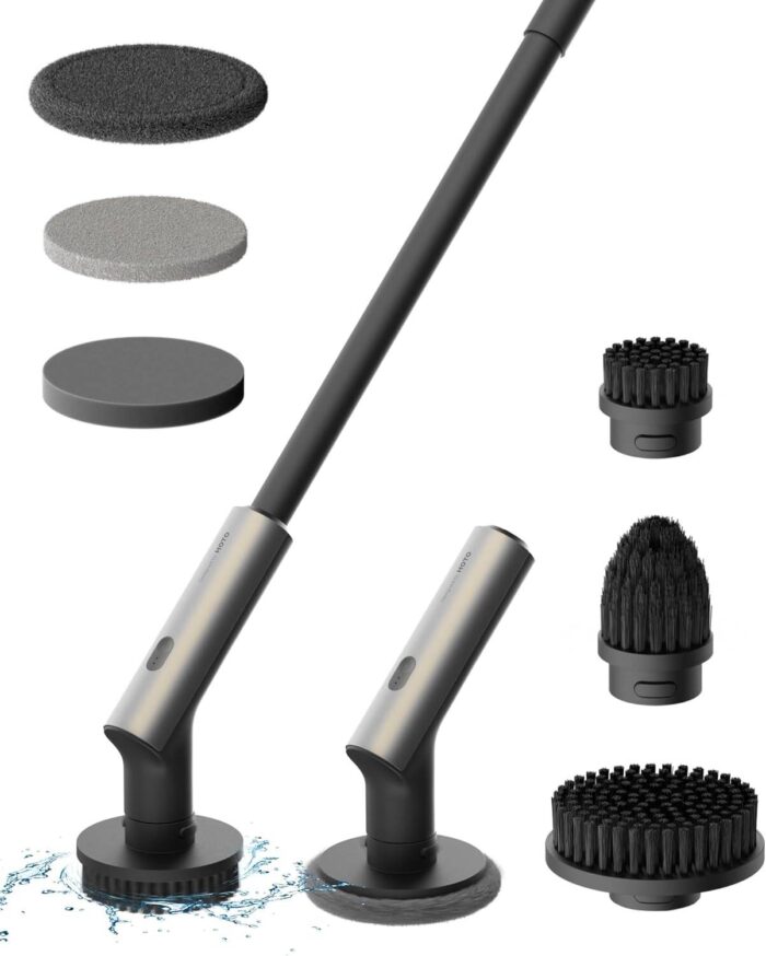 HOTO Electric Cleaning Brush 7 in 1 Set Color. Dark Gray Model : QWQJS001