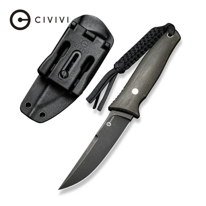 CIVIVI Tamashii  Dark Green Micarta handle Black Stonewashe d D2 Blade Model: C19046-4
