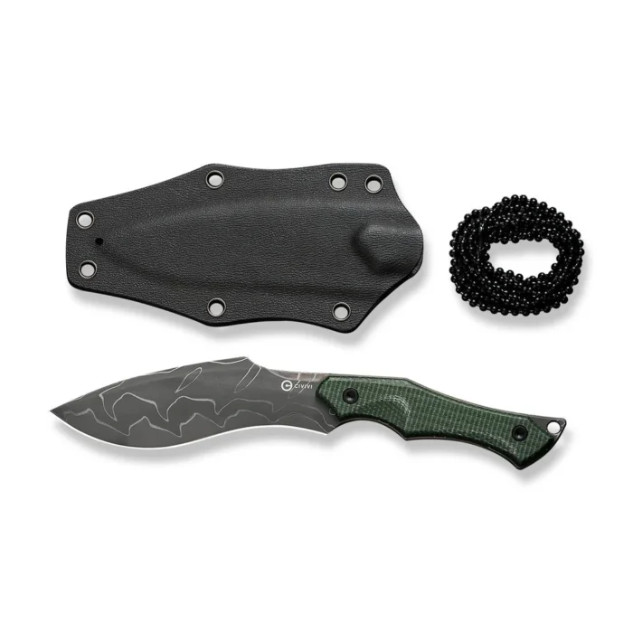 CIVIVI Vaquita II Green Canvas Micarta Handle Damascus Blade Model:C047C-DS2