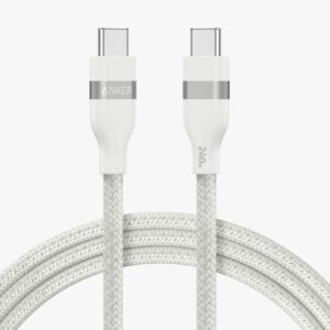 Anker USB - C To USB - C Cable ( 6 Ft - 240W - Upcycled - Braided Colour White Model : A82E2622