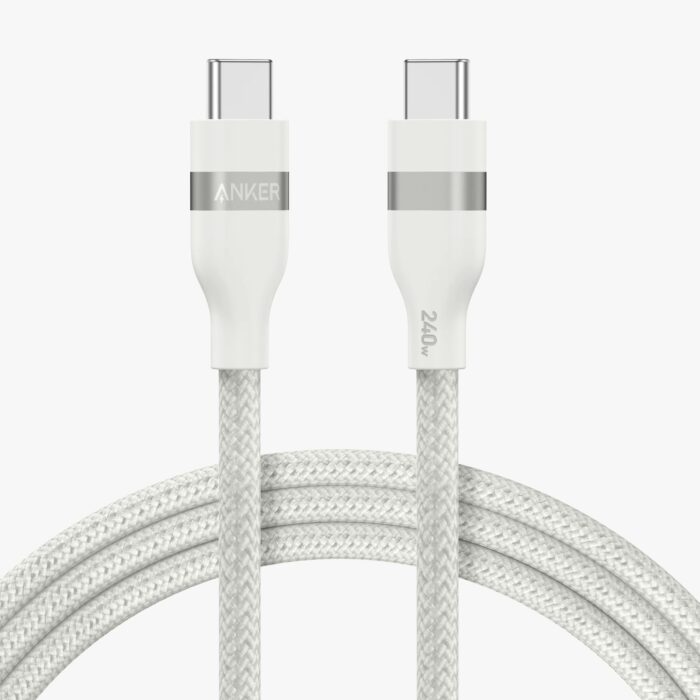 Anker USB - C To USB - C Cable ( 3 Ft - 240W - Upcycled - Braided Colour White Model : A82E2621