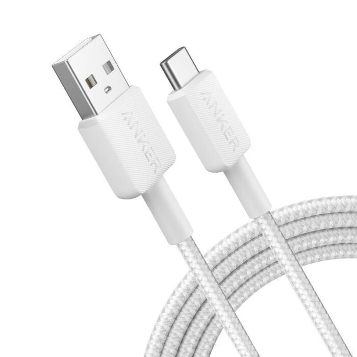 Anker USB - A To USB - C Cable ( 1.5M - 100W - Braided ) Colour White Model : A8051P21