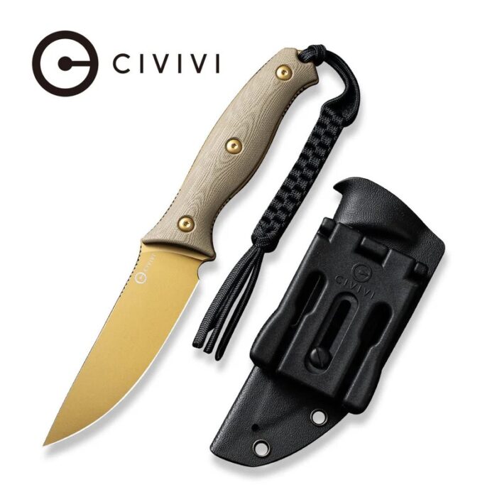 CIVIVI Stormridge Tan G10 Handle Desert Tan Stonewashed Nitro-V Blade Model : C23041-2