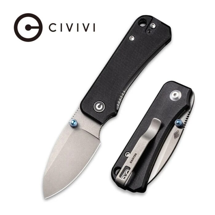 CIVIVI Baby Banter Black G10 Handle Gray Stonewashed Nitro-V Blade Model : C19068S-1