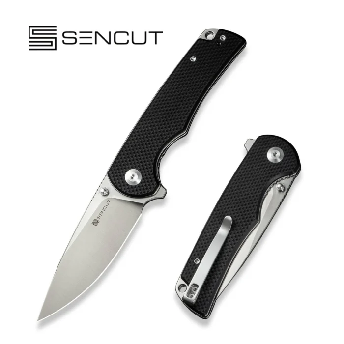 SENCUT  Praktisk Black Coarse G10 Handle Satin Finished 9Cr18MoV Blade Model:S24019-1