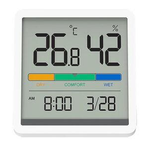 MIIIW Comfort Temperature and Humidity Clock Digital Hygrometer Alarm Clock Indoor Thermometer Humidity Monitor Smart Home with 3.34-inch Huge LCD Screen. Model : NK5253.