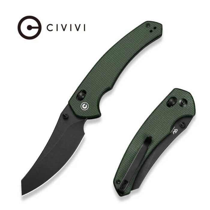 CIVIVI Sixgill Green Canvas Micarta Handle Black Stonewashed Nitro-V Blade Model : C24050-3