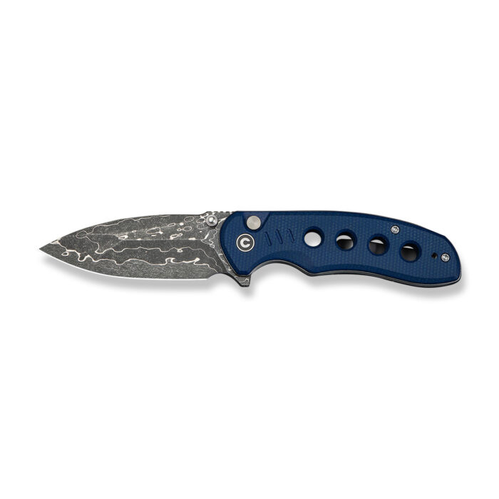 CIVIVI Triptych Blue Canvas Micarta Handle Damascus Blade Model:  C23085B-DS1