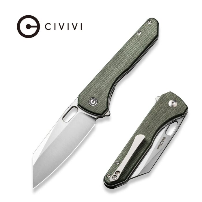 CIVIVI Nugz Green Canvas Micarta Handle Satin Finished 14C28N Blade Model : C23060-2