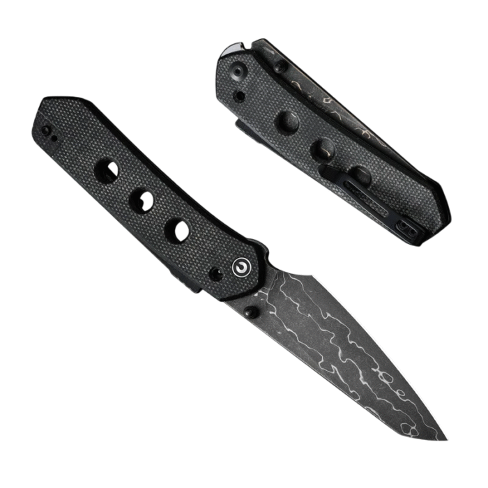 CIVIVI Vision FG Black Canvas Micarta Handle Damascus Blade Model: C22036-DS2C22036-DS2