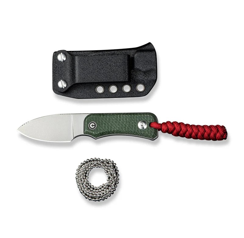 CIVIVI Baby Banter Fixed Blade Green Canvas Micarta Handle Stonewashed Nitro-V Blade Model : C23045-2