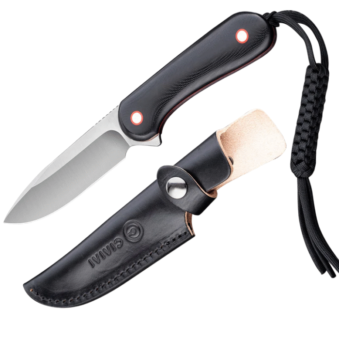 CIVIVI  Fixed Blade Elemen tum Black / Red G10 Contoured Handle Satin Finished 10Cr15CoMoV Blade Model: C2104A - Image 3