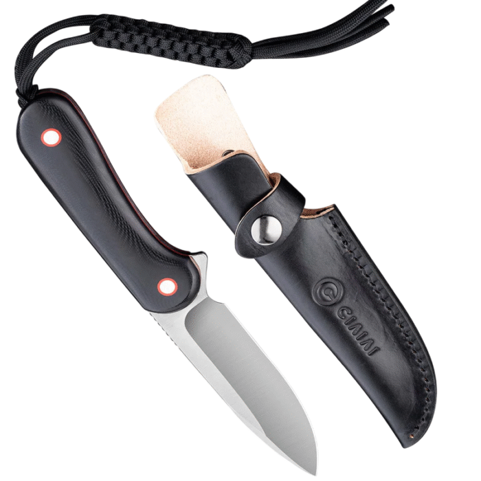 CIVIVI  Fixed Blade Elemen tum Black / Red G10 Contoured Handle Satin Finished 10Cr15CoMoV Blade Model: C2104A - Image 2