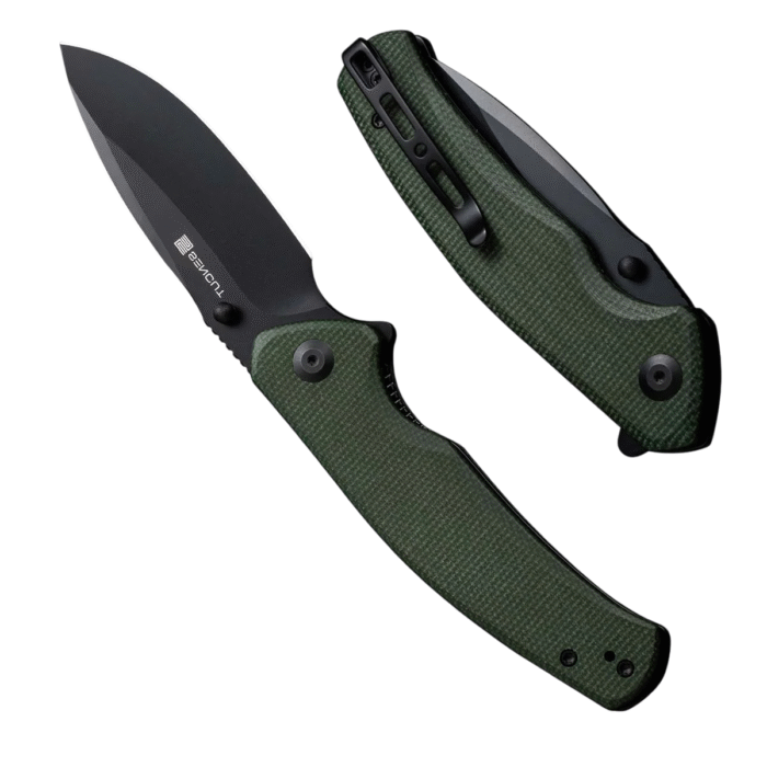 SENCUT Discontinued Slashkin Green Canvas Micarta Handle Black D2 Blade Model: S20066-3S20066-3 - Image 2