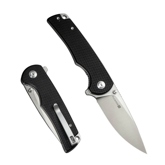 SENCUT  Praktisk Black Coarse G10 Handle Satin Finished 9Cr18MoV Blade Model:S24019-1 - Image 4