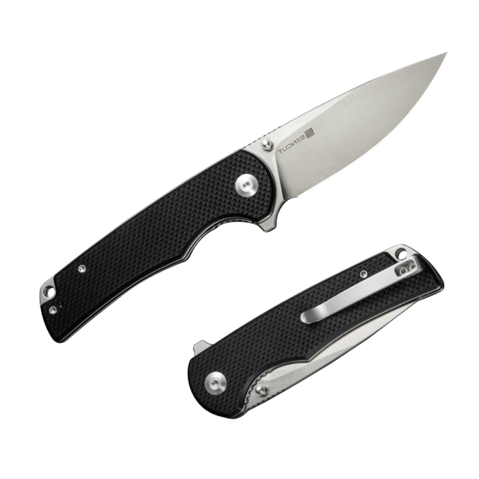 SENCUT  Praktisk Black Coarse G10 Handle Satin Finished 9Cr18MoV Blade Model:S24019-1 - Image 3