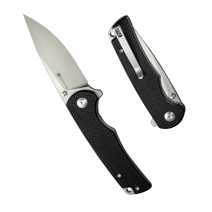 SENCUT  Praktisk Black Coarse G10 Handle Satin Finished 9Cr18MoV Blade Model:S24019-1 - Image 2