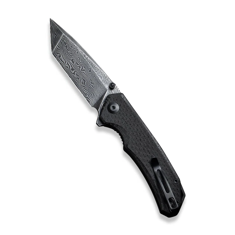 Civivi Brazen Black Coarse Micarta Handle Black Hand Rubbed Damascus Blade, Tanto Model: C2023DS-1 - Image 2