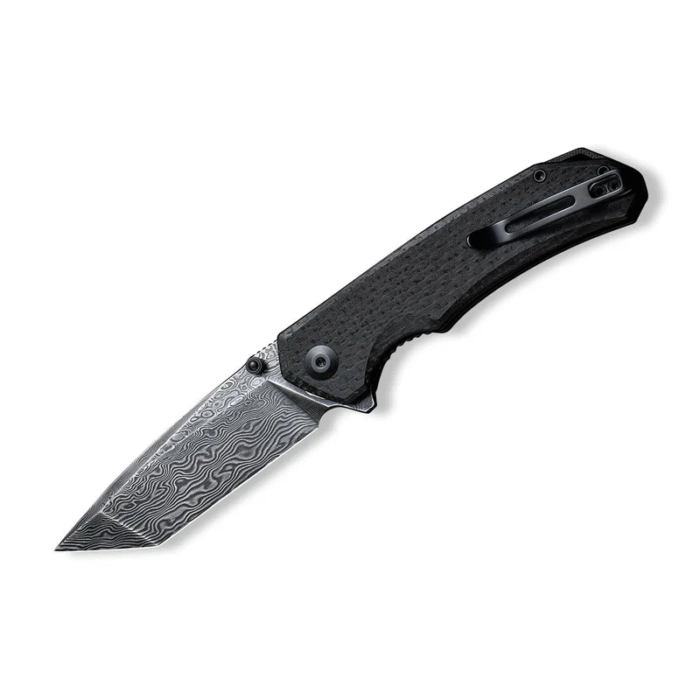 Civivi Brazen Black Coarse Micarta Handle Black Hand Rubbed Damascus Blade, Tanto Model: C2023DS-1 - Image 4