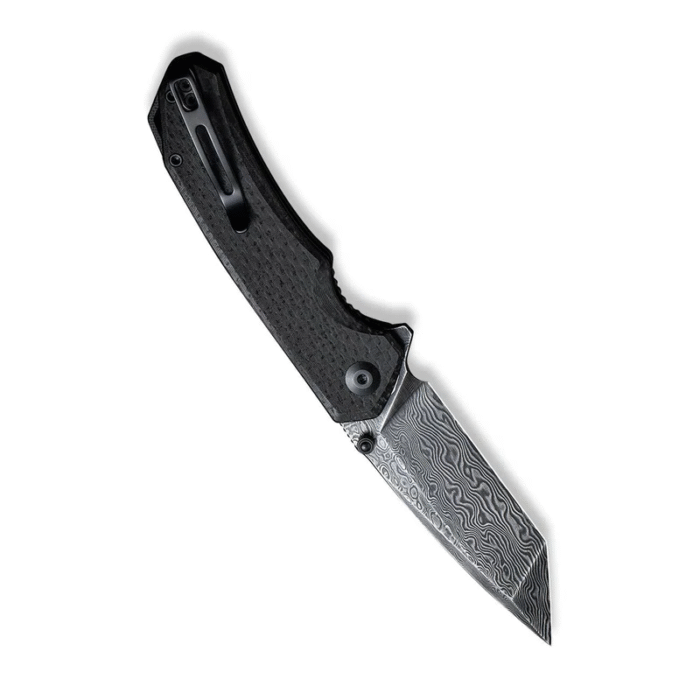 Civivi Brazen Black Coarse Micarta Handle Black Hand Rubbed Damascus Blade, Tanto Model: C2023DS-1 - Image 3
