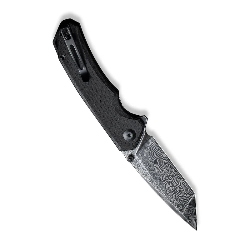 Civivi Brazen Black Coarse Micarta Handle Black Hand Rubbed Damascus Blade, Tanto Model: C2023DS-1 - Image 3