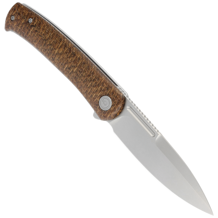 Civivi Discontinued Cetos Brown Micarta Coarse Presentation Handle With Gray Steel Lock Side Handle Silver Bead Blasted 14C28N Blade Model: C21025B-1 - Image 2