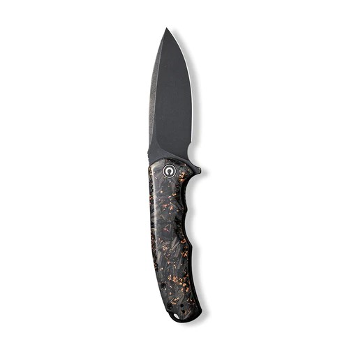 Civivi Praxis Shredded Carbon Fiber And Copper Shred In Clear Resin Handle Black Stonewashe d 9Cr18MoV Blade Model: C803I - Image 2