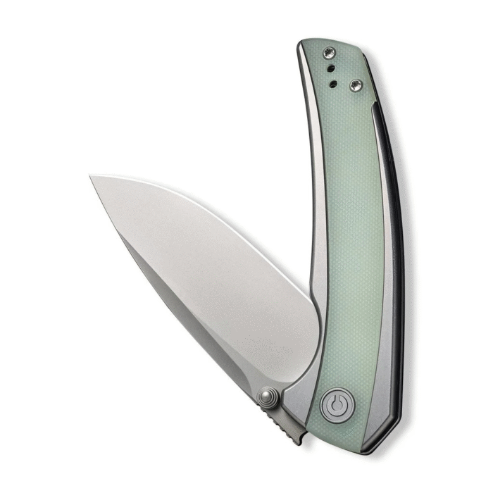 Civivi Teraxe Plain Steel Handle With Natural G10 Inlay Silver Bead Blasted Nitro-V Blade Model : C20036-2 - Image 3