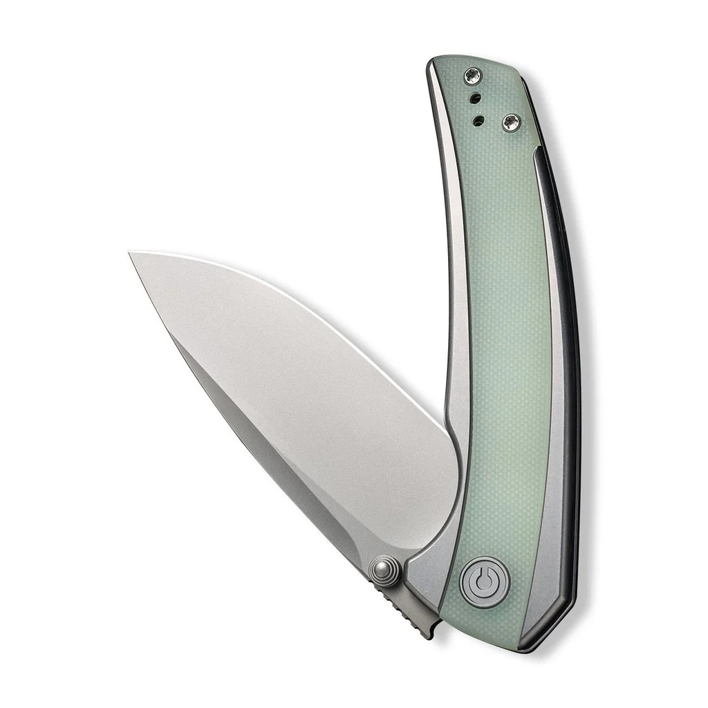 Civivi Teraxe Plain Steel Handle With Natural G10 Inlay Silver Bead Blasted Nitro-V Blade Model : C20036-2 - Image 3