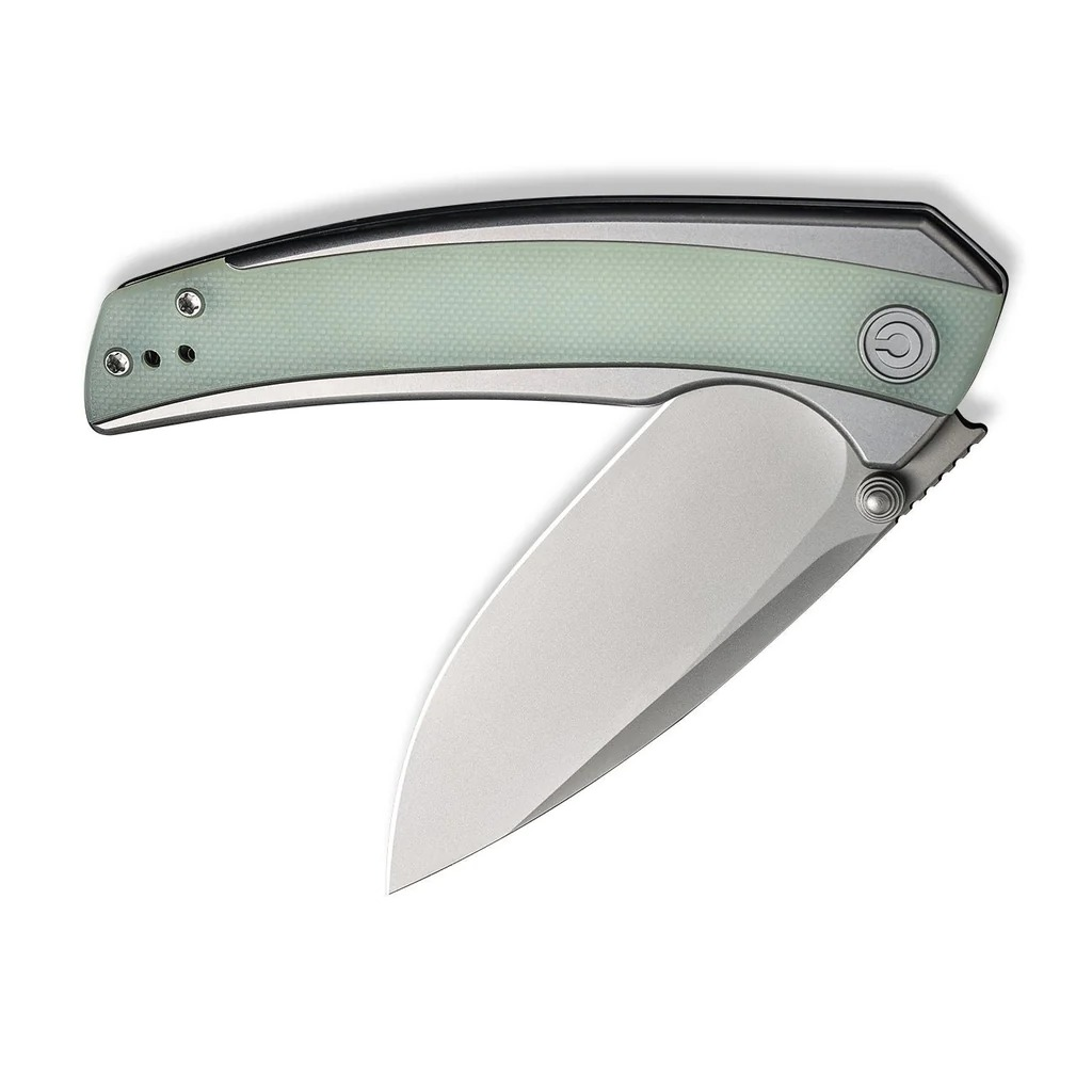 Civivi Teraxe Plain Steel Handle With Natural G10 Inlay Silver Bead Blasted Nitro-V Blade Model : C20036-2 - Image 2