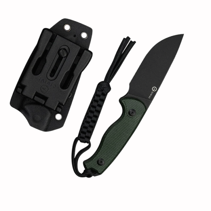 CIVIVI Timberbark  Green Canvas Micarta Handle Black Stonewashe d 14C28N Blade Model: C23094-3 - Image 2