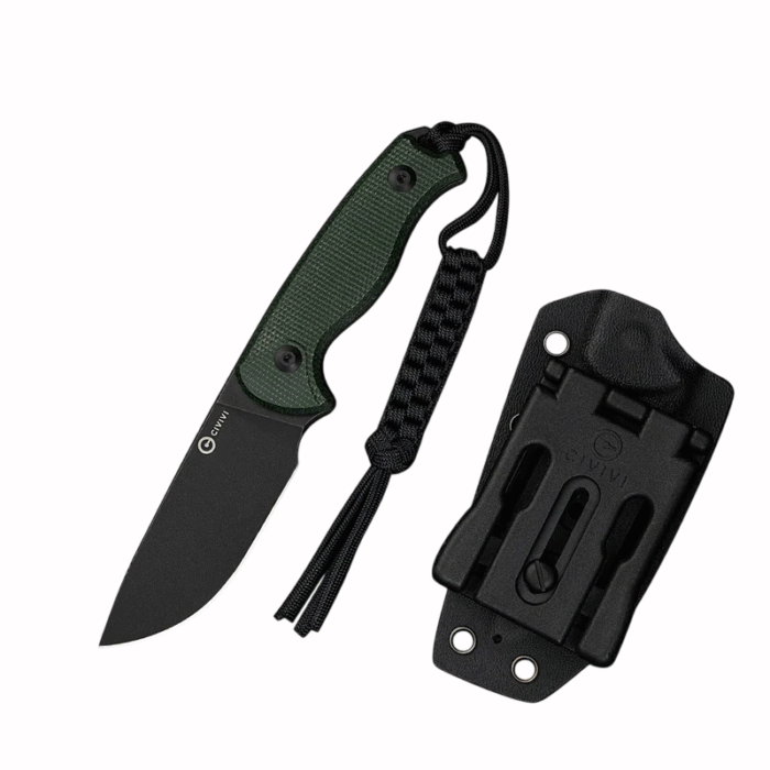 CIVIVI Timberbark  Green Canvas Micarta Handle Black Stonewashe d 14C28N Blade Model: C23094-3 - Image 4