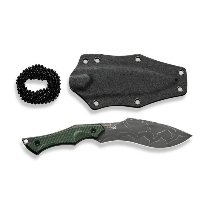 CIVIVI Vaquita II Green Canvas Micarta Handle Damascus Blade Model:C047C-DS2 - Image 4
