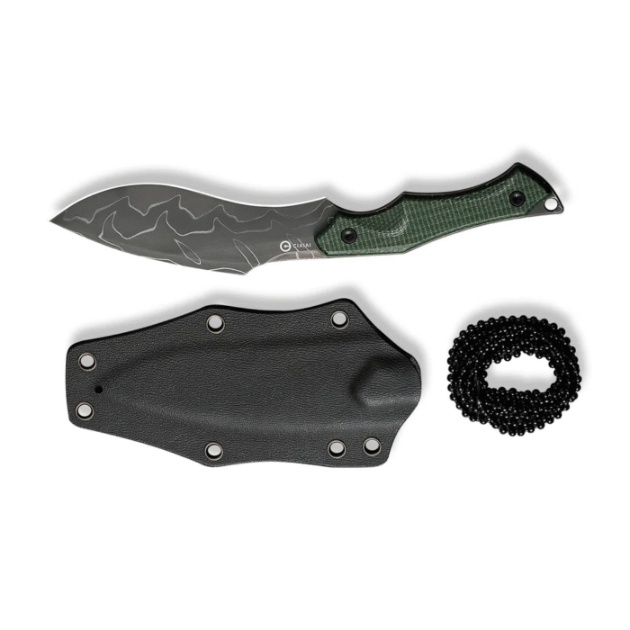 CIVIVI Vaquita II Green Canvas Micarta Handle Damascus Blade Model:C047C-DS2 - Image 2
