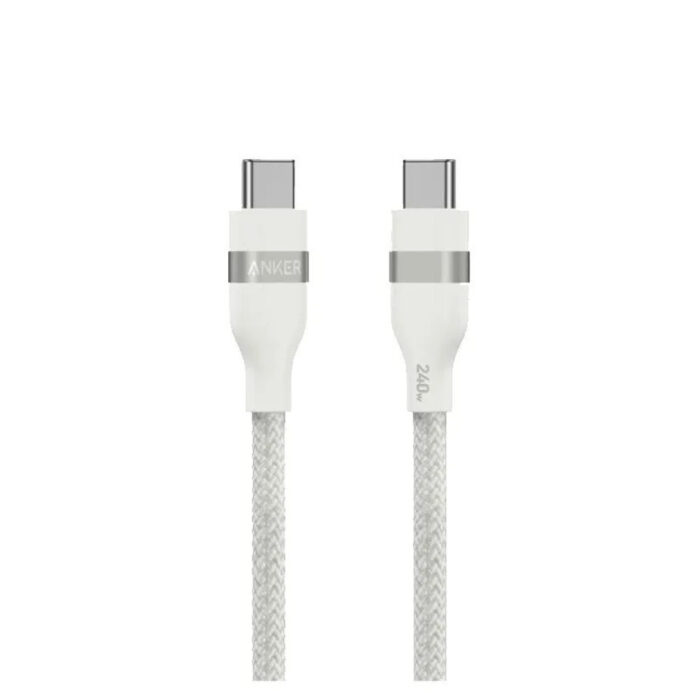 Anker USB - C To USB - C Cable ( 3 Ft - 240W - Upcycled - Braided Colour White Model : A82E2621 (Copy) - Image 2