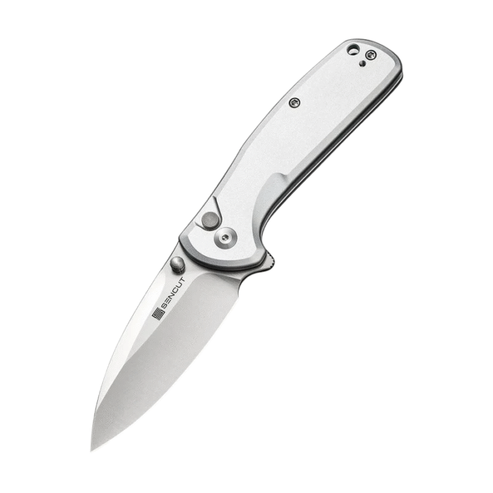 SENCUT  ArcBlast Silver Aluminum Handle Satin Finished 9Cr18MoV Blade Model:  S22043B-2