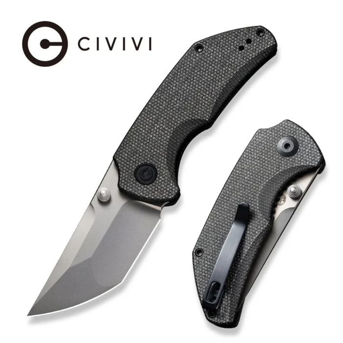 CIVIVI Thug 2 Dark Green Micarta Handle Silver Bead Blasted Nitro-V Blade Model: C20028C-3