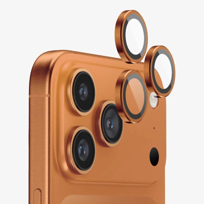 Levelo LucentTrio Lens Protector With 99% Transmittance For iPhone 17Pro - Pro Max - Titanium Orange Model : LVLLCTRIOL17PPMTTOR