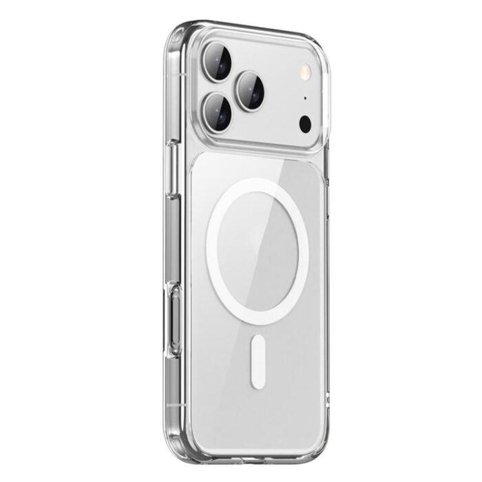 Levelo Fiora MagSafe Liquid Silicone Case With Pattern For iPhone 17 Pro Max - Silver Model: LVLFIOM17PMSL