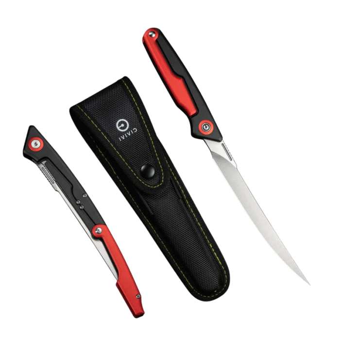 CIVIVI Shawka Black And Red Aluminum Handle Satin Finished 14C28N  Blade Model: C22029B-1 - Image 4