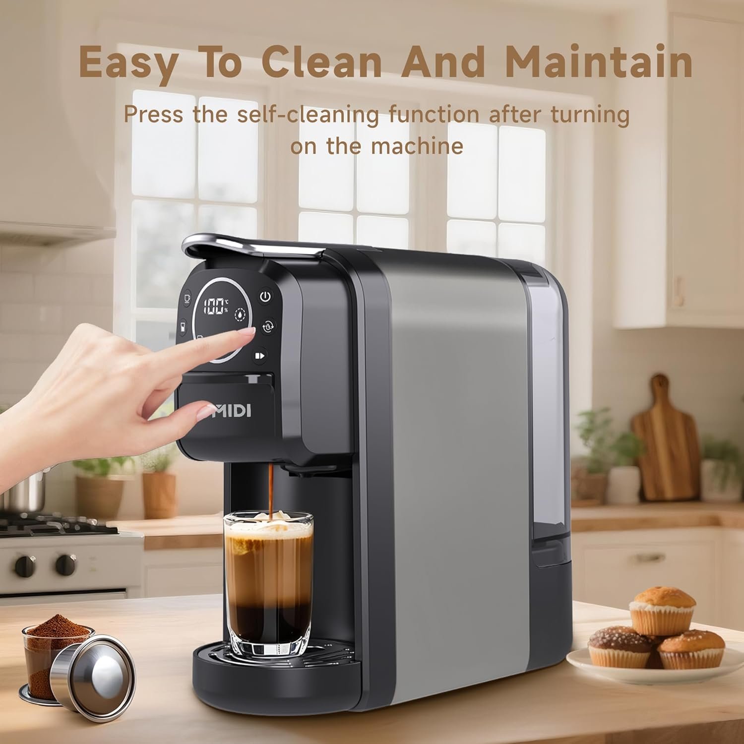 BOMIDI Capsule Coffee Machine 3-in-1 20 Bar Espresso Maker, 1400W, 700ml Tank | CM01 - Image 7