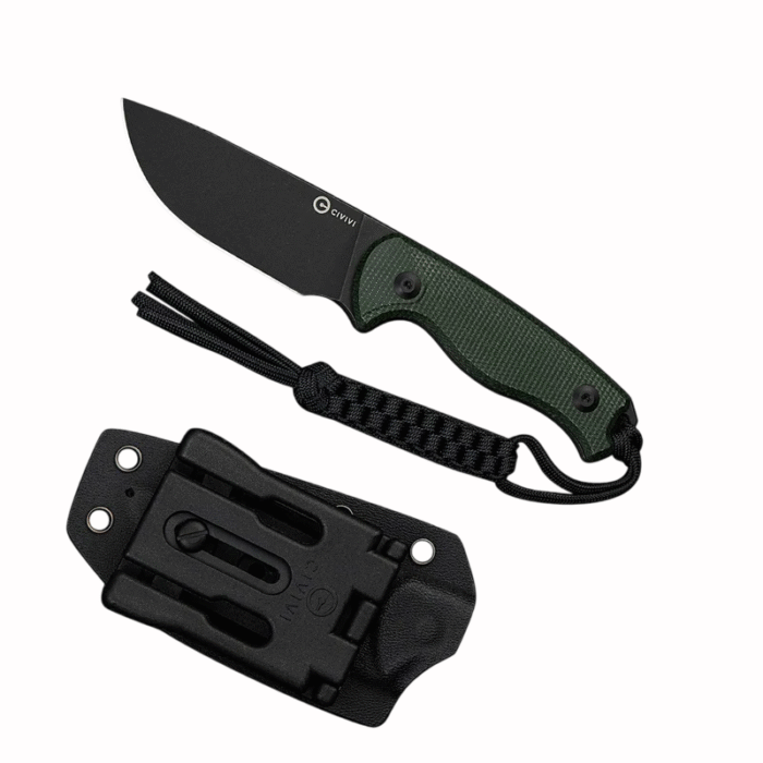 CIVIVI Timberbark  Green Canvas Micarta Handle Black Stonewashe d 14C28N Blade Model: C23094-3