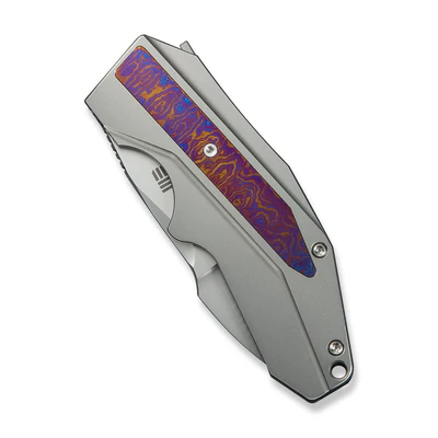 WE Coral Polished Bead Blasted Titanium Handle With Timascus Inlay Polished Bead Blasted CPM 20CV Blade Model: WE24044-4 - Image 7