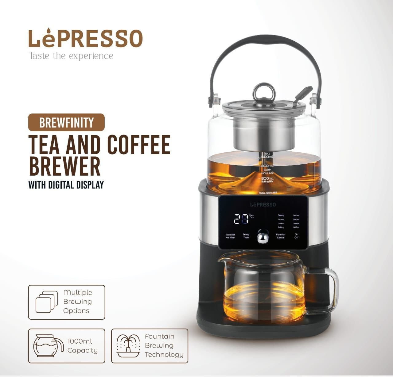 LePresso Brewfinity Tea and Coffee Brewer with Digital Display - Image 3