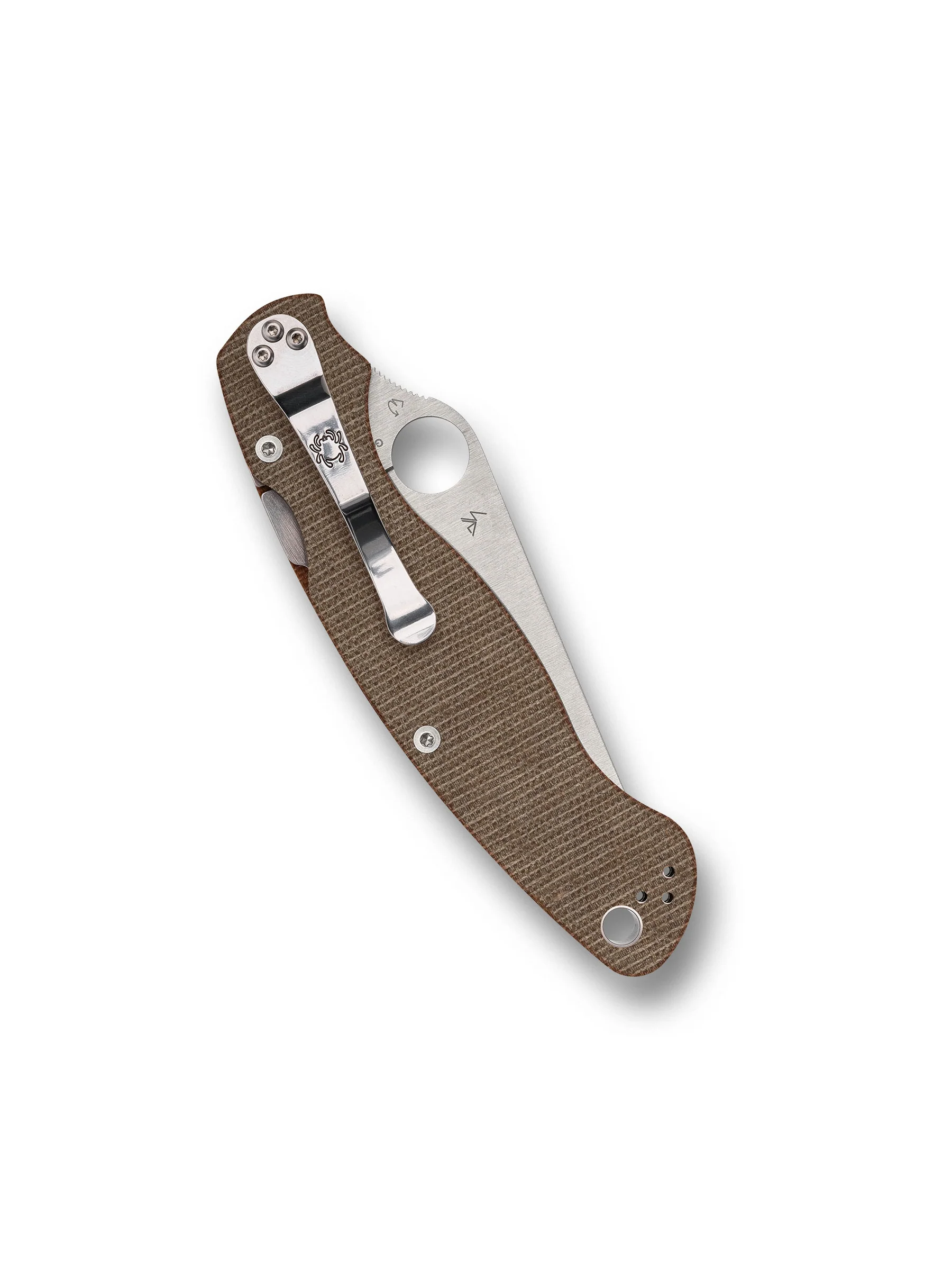 Spyderco MILITARY 2 BROWN CANVAS MICARTA CPM CRUWEAR PLAINEDGE Miodel: C36MPCW2 - Image 2