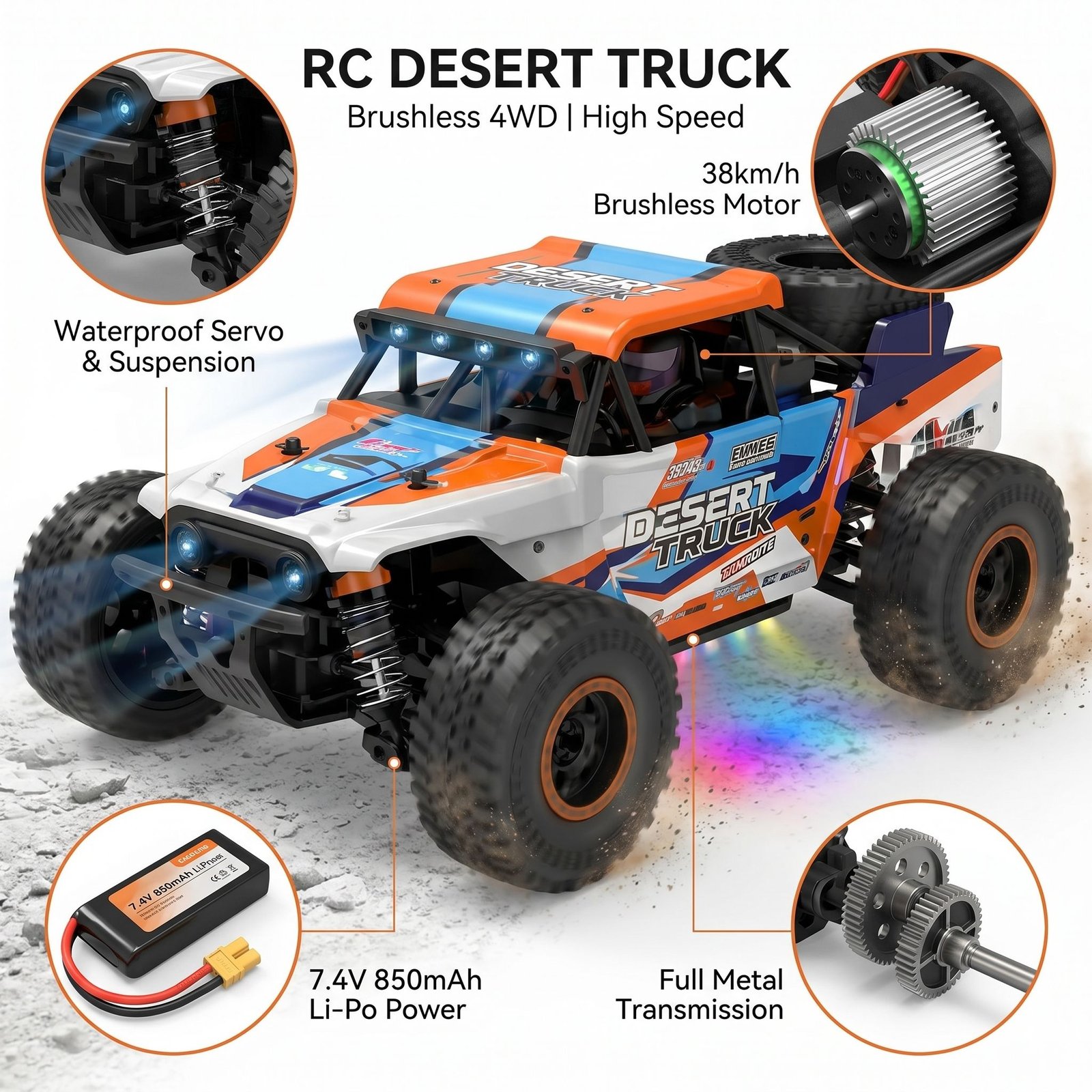 xdkj-026-4wd-brushless-rc-desert-truck-green-orange-tm-phone